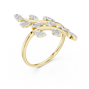Bague de Fiançailles et de Mariage en Or Jaune 18 carats Plaqué Rhodium avec Diamant de Laboratoire Taillé en Forme de Goutte de Rosée, Idéale pour Cadeau de Saint-Valentin, Événements Glamour et Tendances - Product Image 4