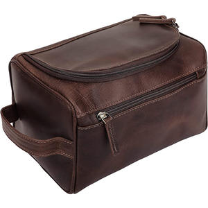 Pochette de rangement professionnelle en cuir imperméable avec fermeture éclair, grande capacité, pour voyage et cosmétiques - Personnalisable - Product Image 6