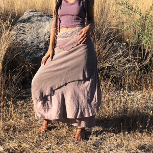 Jupe longue en gaze de coton style bohème, à volants, pour festival, tenue de plage hippie, cadeau d'été pour elle - Product Image 1