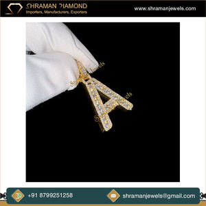 Colgante de Oro Sólido de 10k Hecho a Mano con Inicial, Collar con Letra del Alfabeto y Diamantes Cultivados en Laboratorio, Regalo Fino y Moderno Personalizado, Dijes de Letras - Product Image 4