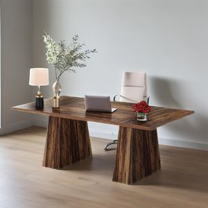 63-Inch Modern Simple Executive <b>Desk</b> <b>Large</b> Office Double Pedestal Computer Workstation Writing Table for Conference Use - Product Image 1