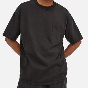 T-shirt à manches courtes avec poche, t-shirts d'été pour hommes, t-shirts en coton pur pour hommes, t-shirt en jersey biologique pour hommes, t-shirt à col rond pour hommes - Product Image 1