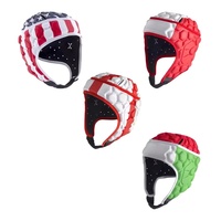 Casque de boxe en EVA rembourré, design rouge et blanc, fermeture auto-agrippante, unisexe adulte, visière transparente, pour sports rapides