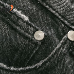 กางเกงยีนส์เดนิมคุณภาพสูงสำหรับผู้ชาย แบบขายส่ง OEM ปรับแต่งได้ แฟชั่นสไตล์ขาดๆ ทรงตรงแบบซ้อนกัน สีสโตนวอช สำหรับทำงาน - Product Image 6