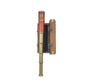Télescope Nautique Vintage en Laiton Fait Main, Décoration Murale, Jumelles Marines Antiques avec Support en Bois, Cadeau Maritime Décoratif - Product Image 5