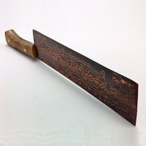 Couteau de chef en cuivre Damas fait main, outil de préparation alimentaire pour la cuisine, équipement de cuisson professionnel pour la maison et la restauration - Product Image 4