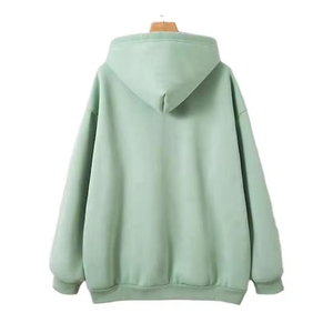 Sweat-shirt à capuche bleu pour homme, coupe classique, couleur unie, coton French Terry, décontracté, pour l'automne - Product Image 2