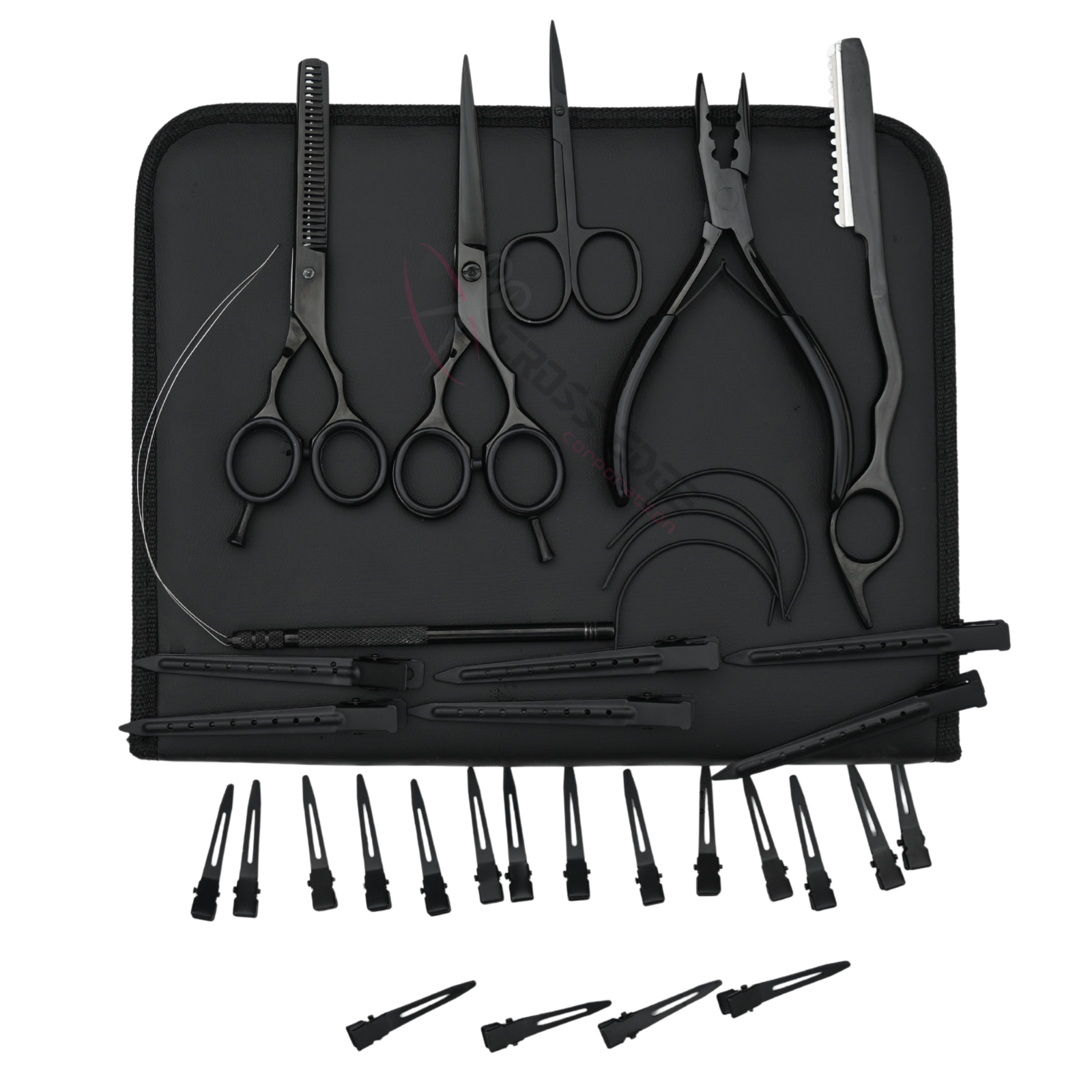 Kit de herramientas para extensiones de cabello negro