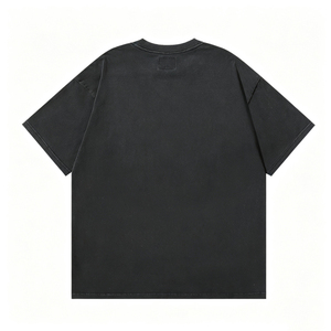 เสื้อยืดผู้ชายสีดำทรงหลวมพิมพ์ลายผ้าฝ้ายพรีเมียม 100% น้ำหนัก 250 กรัม สไตล์สตรีทแวร์ คอกลม ใส่สบายสำหรับฤดูร้อน - Product Image 2