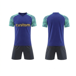 เสื้อฟุตบอลคอวีแขนสั้นสำหรับผู้ชาย ผ้าโพลีเอสเตอร์ซับเหงื่อ ระบายอากาศได้ดี เหมาะสำหรับทุกฤดูกาล ชุดฝึกซ้อมทีม - Product Image 1