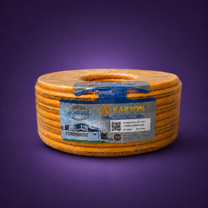 Tuyau d'air flexible en PVC jaune, diamètre intérieur 0,625 po, longueur 100 m, usage industriel, connexion pour outil pneumatique - Product Image 1