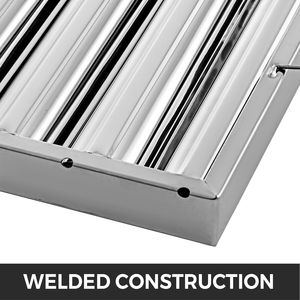 Confezione da 6 Filtri Commerciali per Cappe Aspiranti in Acciaio Inossidabile 430, 19.5L x 15.5A Pollici, 5 Scanalature, per Grasso - Product Image 6