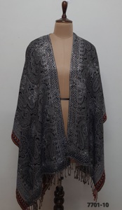 Pure wool jamawar <b>kaftan</b> with Swasrosvki Work - Product Image 2