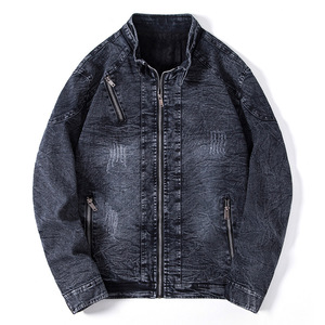 Veste en jean unisexe vintage slim décontractée classique à capuche pour l'hiver 2024 avec fermeture à bouton unique, imperméable et réversible - Product Image 3