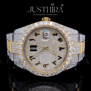 Reloj Deportivo de 41 mm para Hombre, Colección Hip Hop, con Caja de Acero Inoxidable y Logotipo Personalizado, Esfera con Incrustaciones de Diamantes Moissanite Grandes - Product Image 2