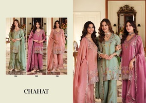 Designer Shimmer <b>Kurta</b> Palazzo Set Embroidery Work Elegant Traditional Ethnic Wear Readymade Outfit for Women Festive Look - Product Image 4