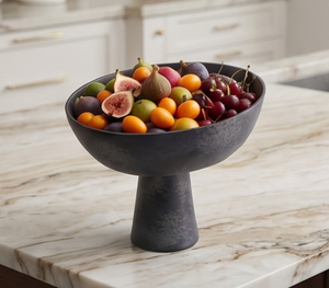 Bol décoratif en métal noir artistique avec forme surélevée idéal pour un style de maison élégant et un accent de décoration de table - Product Image 4