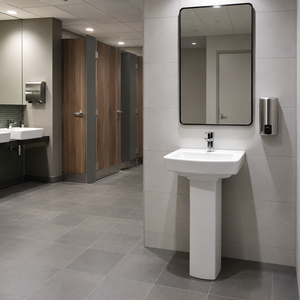 Lavabo mural LorasElite en céramique moderne avec siphon en P, désodorisation automatique, écologique, facile à nettoyer, idéal pour hôtels, télécommandé - Product Image 2