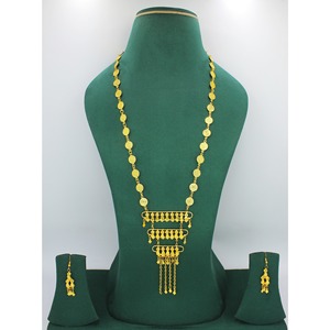 Ensemble collier avec boucles d'oreilles en laiton pur plaqué or haute qualité uae dubai fabriqué en Inde Ensemble collier tay bijoux tendance - Product Image 4