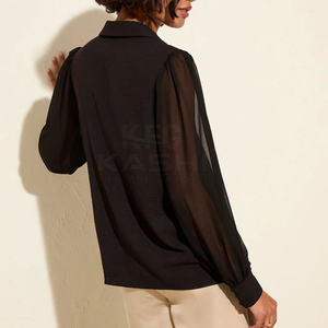 Blusa de Oficina de Manga Larga para Mujer, Tallas S-5XL, Color Sólido, Formal, con Botones en la Solapa, Camisa Casual de Verano - Product Image 3