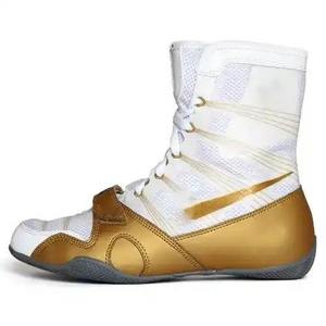 Chaussures de boxe professionnelles en gros, en cuir durable, pour l'entraînement aux arts martiaux, avec maille respirante, pour la musculation et la lutte - Product Image 4