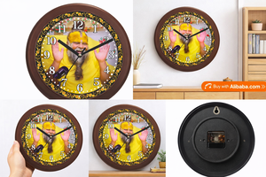 Horloge murale personnalisée Premanand Ji Maharaj - Décoration intérieure spirituelle de luxe pour la fête des mères et la remise des diplômes - Product Image 2