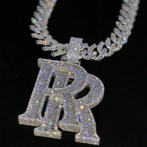 Joyería de moda, colgante estilo Miami con incrustaciones de moissanita VVS, colgante personalizado de plata 925 para hombre, pasa la prueba del diamante. - Product Image 1