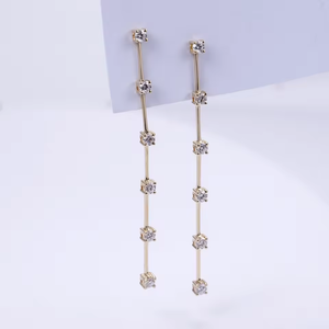 Pendientes de Corte Brillante Redondo de Calidad Premium, Joyería Clásica de Compromiso con Piedra Cultivada en Laboratorio para Mujer - Product Image 1