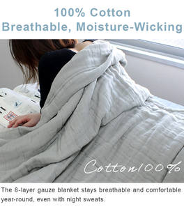 Couverture en gaze 8 couches 100% coton tissé au Japon, personnalisable, 140*200cm, douce, respirante, écologique, lavable, 1kg, quatre couleurs - Product Image 4