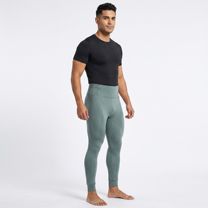 Men's Full Length <b>Compression</b> <b>Leggings</b> Solid Color High Waist Elastic Waist Spandex Nylon Material - Product Image 3