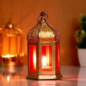 Lámpara Decorativa de Cristal y Metal con Acabado Dorado, Hecha a Mano, Ecológica, Moderna y de Lujo para el Festival del Ramadán, Decoración para el Hogar - Product Image 3