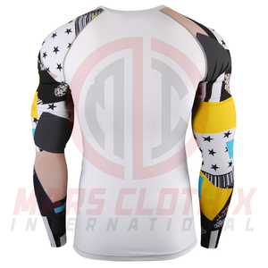 Unique Style Breathable Rash Guard High Quality Spandex/Polyester Full Sleeve Fitness Wear <b>Men</b> <b>Compression</b> <b>Shirt</b> - Product Image 3