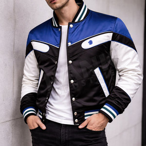 Chaqueta de Invierno Informal para Uso Diario, Chaqueta Varsity de Satén, Transpirable y Cómoda, Chaqueta Varsity de Satén - Product Image 3