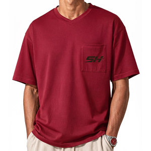 T-shirts de sport pour hommes de couleur rouge magnifique, surdimensionnés, respirants, confortables, durables, en polyester, personnalisables - Product Image 1