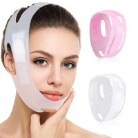 Soutien facial en silicone en V, lifting flexible de la mâchoire et des joues, haute élasticité, réglable, enveloppant, sangle réutilisable, masque de soin liftant
