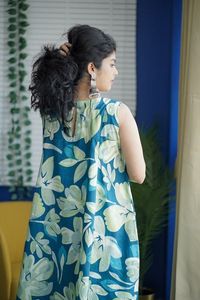 Conjunto de Kurta y Pantalón KV para Mujer, Estampado Floral, Viscosa y Rayón - Product Image 5