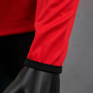 Veste de sport rouge pour homme, manches longues, col montant, fermeture éclair sur le devant, logo, respirante, en polyester, pour le printemps - Product Image 5