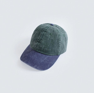 Unisex Green Denim Baseball Cap <b>Purple</b> Brim 6-Panel Fitted Breathable Waterproof 3D Embroidery Metal Buckle Casual Adult Spring - Product Image 1