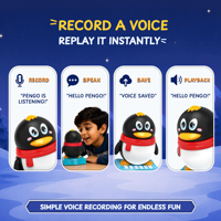 Mainan Musik Penguin Menari Penggo - Edukatif, Bercerita, Belajar Sajak, Dapat Diisi Ulang, untuk Perekam Suara dan Pemutar, Bahan ABS