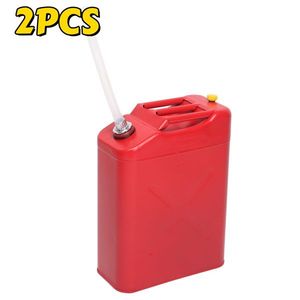 2 Pezzi Tanica Standard Rossa da 20L per Benzina con Tubo Olio, in Lamiera Laminata a Freddo, Contenitore per Carburante Diesel, Attrezzatura per Stoccaggio Chimico - Product Image 2
