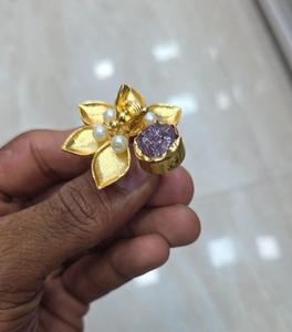 Multi Colour Stone Gold Plated Handmade Brass <b>Ring</b> <b>Adjustable</b> Natural Stone Traditional Fashion Gift Women Customise <b>Ring</b> - Product Image 2