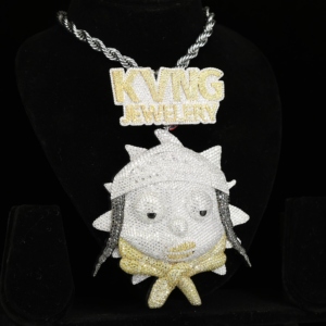 จี้เพชรโมอิสซาไนต์สุดหรู 2 แถว สำหรับแร็ปเปอร์ ผู้ชาย ฮิปฮอป เงินแท้ 925 ประดับเพชรโมอิสซาไนต์คุณภาพ VVS - Product Image 1