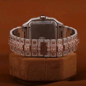 Montre-bracelet en moissanite de qualité supérieure avec boîtier en acier inoxydable et mouvement à quartz, idéale pour les occasions formelles ou décontractées, à vendre - Product Image 6