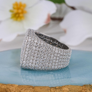 Bague Signet Croix Hip Hop pour Femme en Argent Sterling 925 Sertie Pavé Plaqué Rhodium – Cadeau Idéal pour Mariage, Fiançailles, Anniversaire - Product Image 2