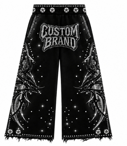 Custom Premium Oversized <b>Zip</b> <b>Up</b> <b>Hoodie</b> & Wide Leg Pants Set Rhinestone Streetwear Graphic Casual Wear For Unisex Comfort Wear - Product Image 3