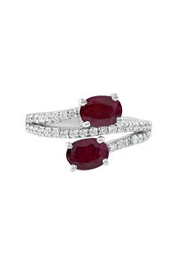 Anillo de Diamantes y Rubíes en Plata de Ley 92.5 KLSR-11288 - Product Image 4