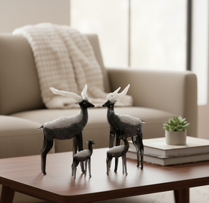 Juego de Figuras de Renos de Vidrio Borosilicato Hechas a Mano, Acabado Brillante, Colores Personalizados, Adorno Decorativo para Mesa - Product Image 4