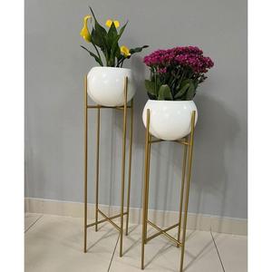 Ensemble de supports de plantes en métal moderne avec motif géométrique, finition galvanisée, jardinières d'intérieur, décoration de la maison, jardinières de style campagnard - Product Image 2