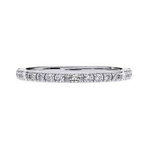 Bague d'éternité en platine pour femme avec diamants ronds taille brillant certifiés GIA couleur D, alliance classique - Product Image 1