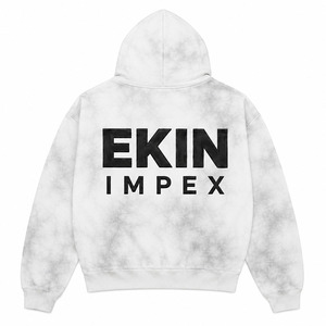 Custom <b>White</b> Acid Wash <b>Zip</b> <b>Up</b> Hoodie Men Oversized Heavyweight Fleece Hoodie OEM Private Label Streetwear - Product Image 4